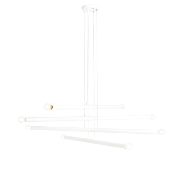 Lampa wisząca biała Tubo 8xE14x40W wym: 105x100x20 cm Aldex 854279
