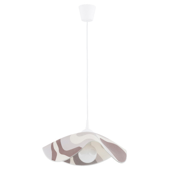 Lampa wisząca biało-beżowa-kremowa TOLKA 1xE27x15W wym: 90x48x48 cm Alfa 856421