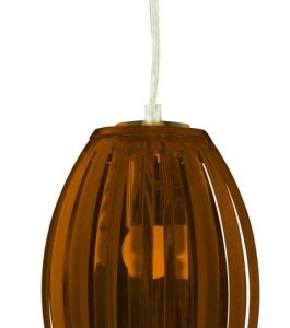 Lampa wisząca biało-brązowa ABUKO 1xE27x60W wym: 100x18x18 cm Candellux 924044