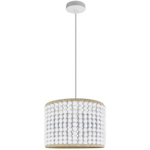 Lampa wisząca biało-brązowa RIBE 1xE27x20W wym: 120x20x30 cm Polux 854344