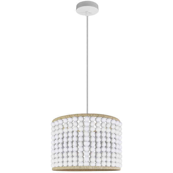 Lampa wisząca biało-brązowa RIBE 1xE27x20W wym: 120x20x30 cm Polux 854344