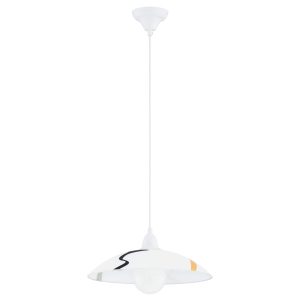 Lampa wisząca biało-czarna-beżowa FLORES 1xE27x15W wym: 90x37x37 cm Alfa 837981