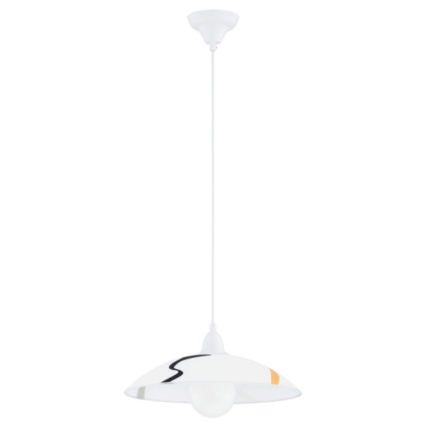 Lampa wisząca biało-czarna-beżowa FLORES 1xE27x15W wym: 90x37x37 cm Alfa 837981