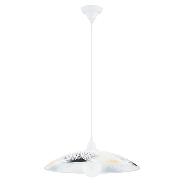 Lampa wisząca biało-czarna-beżowa FLORES 1xE27x15W wym: 90x47x47 cm Alfa 837782