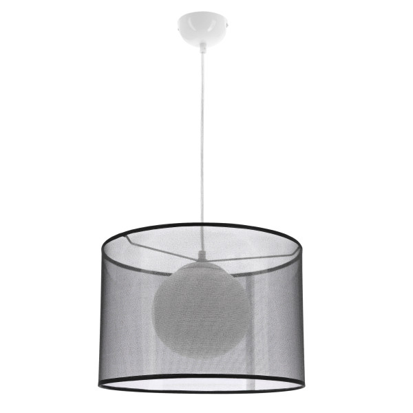 Lampa wisząca biało-czarna CHICAGO 1xE27x60W wym: 110x35x35 cm Candellux 924088