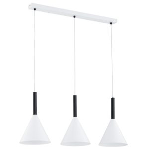Lampa wisząca biało-czarna PERO 3xE14x10W wym: 90×72,5×20,5 cm Alfa 836908
