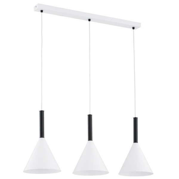 Lampa wisząca biało-czarna PERO 3xE14x10W wym: 90x72,5x20,5 cm Alfa 836908