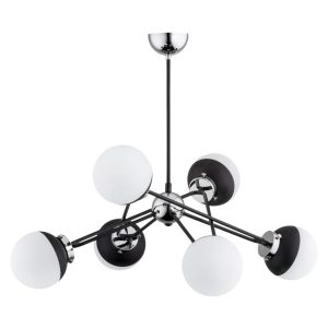 Lampa wisząca biało-czarna SAGITO 6xE14x40W wym: 55x60x62 cm Alfa 851929