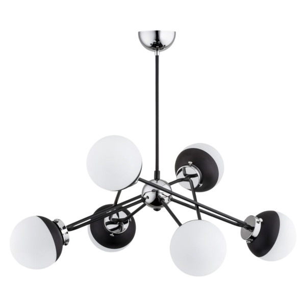 Lampa wisząca biało-czarna SAGITO 6xE14x40W wym: 55x60x62 cm Alfa 851929