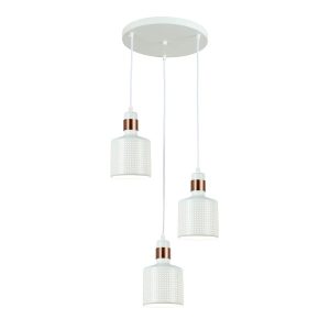 Lampa wisząca biało-miedziana Restenza 3xE27x40W wym: 100x38x38 cm Italux 854509 Lampa wisząca biało-miedziana Restenza 3xE27x40W wym: 100x38x38 cm Italux 854509