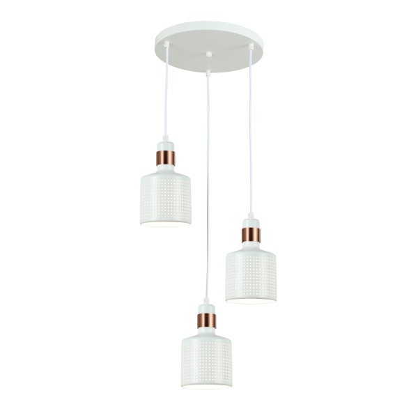 Lampa wisząca biało-miedziana Restenza 3xE27x40W wym: 100x38x38 cm Italux 854509