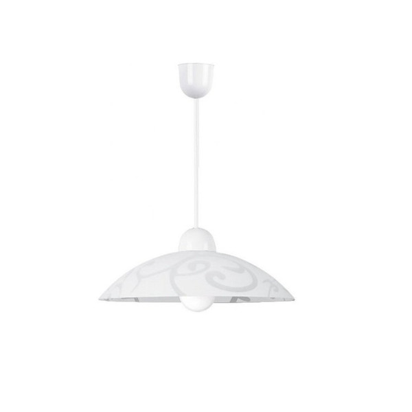Lampa wisząca biało-przezroczysta Scroll 1xE27x60W wym: 90x30x30 cm Rabalux 964293