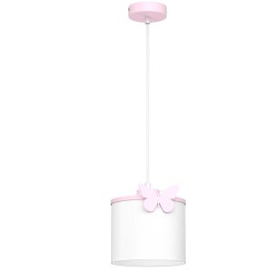 Lampa wisząca biało-różowa Sweet 1xE27x15W wym: 115x18x18 cm Luminex 846007
