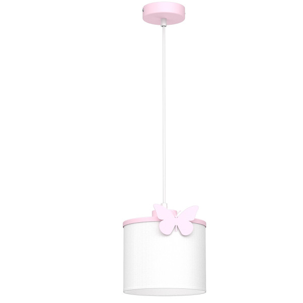 Lampa wisząca biało-różowa Sweet 1xE27x15W wym: 115x18x18 cm Luminex 846007