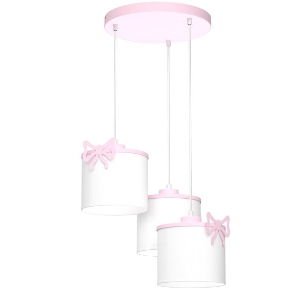 Lampa wisząca biało-różowa Sweet 3xE27x15W wym: 115x45x45 cm Luminex 846136