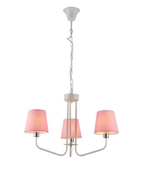 Lampa wisząca biało-różowa YORK 3xE14x60W wym: 44x58x58 cm Candellux 924036