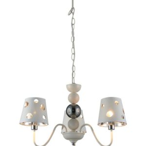 Lampa wisząca biało-srebrna BATLEY 3xE14x60W wym: 100x52x52 cm Candellux 924070 Lampa wisząca biało-srebrna BATLEY 3xE14x60W wym: 100x52x52 cm Candellux 924070