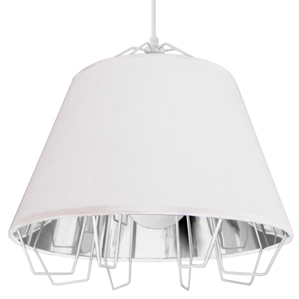 Lampa wisząca biało-srebrna FALUN 1xE27x20W wym: 150x34x36 cm Polux 857772