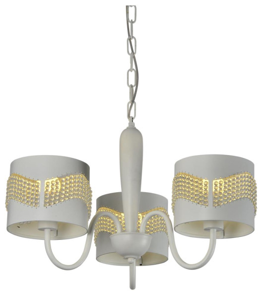 Lampa wisząca biało-złota ANTONIO 3xE27x60W wym: 100x50x50 cm Candellux 924007