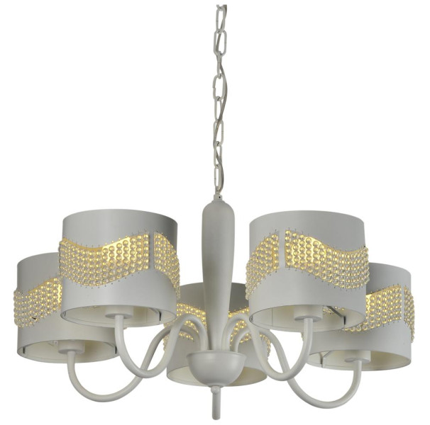 Lampa wisząca biało-złota ANTONIO 5xE27x60W wym: 100x60x60 cm Candellux 360474