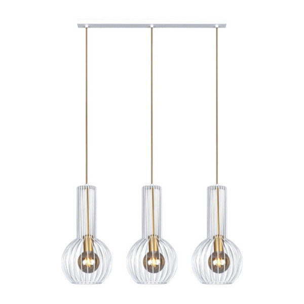 Lampa wisząca biało-złota ARVI 3xE27x60W wym: 110x75x20 cm Kaja 860135