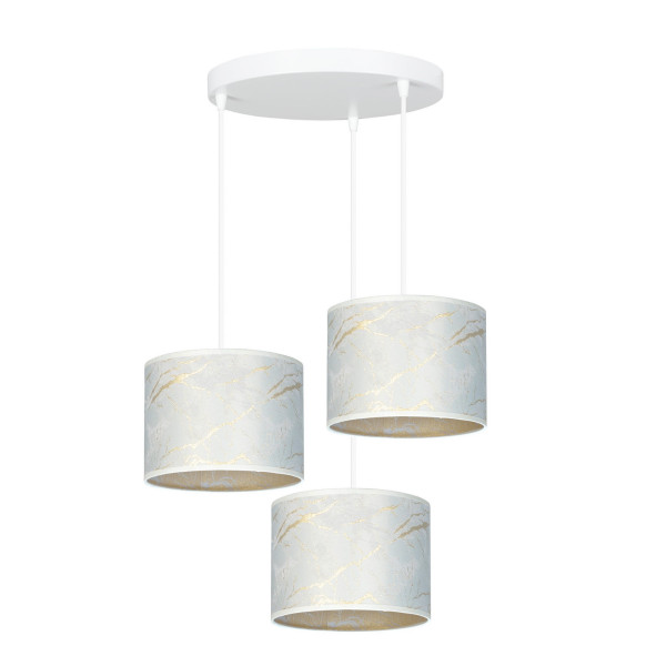 Lampa wisząca biało-złota BRODDI 3xE27x15W wym: 100x42x42 cm Emibig 860132