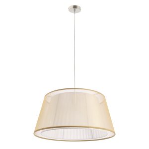Lampa wisząca biało-złota CHARLIE 1xE27x60W wym: 105x45x45 cm Candellux 924037 Lampa wisząca biało-złota CHARLIE 1xE27x60W wym: 105x45x45 cm Candellux 924037