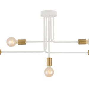 Lampa wisząca biało-złota Gino 5xE27x15W wym: 44x83x13 cm Sigma Lighting 841998 Lampa wisząca biało-złota Gino 5xE27x15W wym: 44x83x13 cm Sigma Lighting 841998