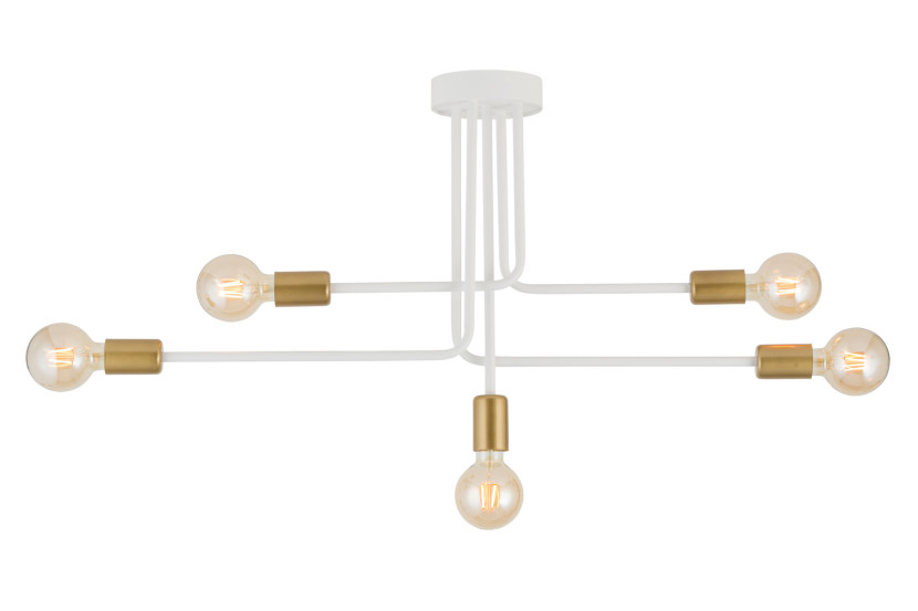 Lampa wisząca biało-złota Gino 5xE27x15W wym: 44x83x13 cm Sigma Lighting 841998