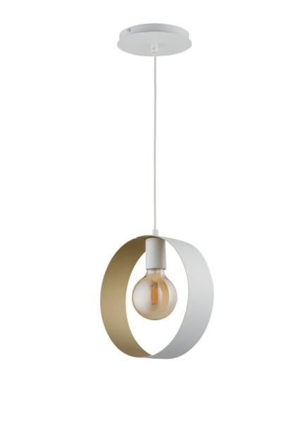 Lampa wisząca biało-złota Happy 1xE27x15W wym: 100x25x16 cm Sigma Lighting 842011