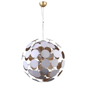 Lampa wisząca biało-złota Mailone 6xE14x40W wym: 120x50x50 cm Italux 854257 Lampa wisząca biało-złota Mailone 6xE14x40W wym: 120x50x50 cm Italux 854257