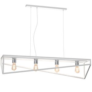 Lampa wisząca biały mat-chromowana Gote 4xE27x15W Luminex 847395 Lampa wisząca biały mat-chromowana Gote 4xE27x15W Luminex 847395
