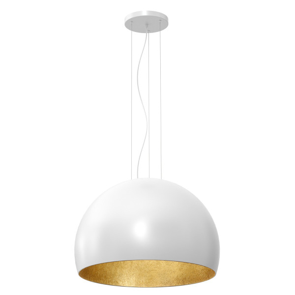 Lampa wisząca biały mat-złota Compo 1xE27x15W wym: 140x60x60 cm Luminex 847356