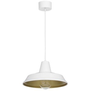 Lampa wisząca biały mat-złoty mat Class 1xE27x15W wym: 120x36x36 cm Luminex 847509 Lampa wisząca biały mat-złoty mat Class 1xE27x15W wym: 120x36x36 cm Luminex 847509