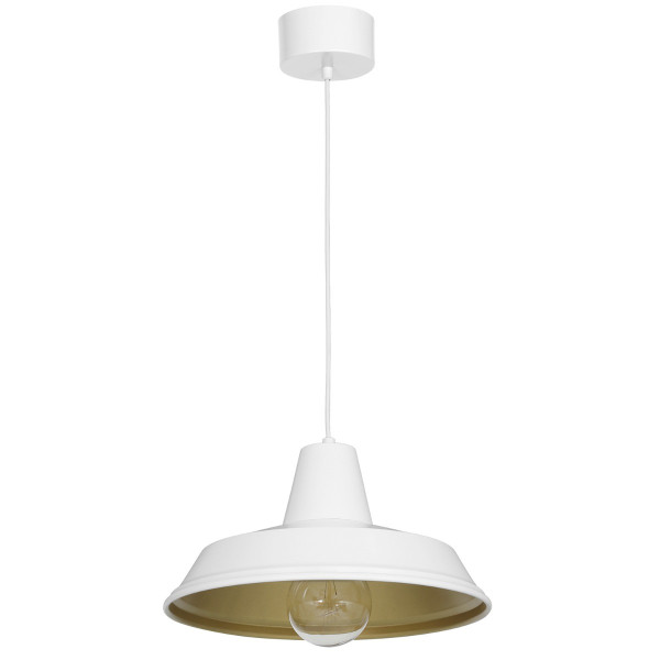 Lampa wisząca biały mat-złoty mat Class 1xE27x15W wym: 120x36x36 cm Luminex 847509