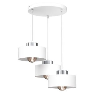 Lampa wisząca biały matowa-chromowana Marti 3xE27x15W Luminex 847412 Lampa wisząca biały matowa-chromowana Marti 3xE27x15W Luminex 847412