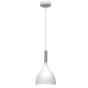 Lampa wisząca biały matowa-chromowana Noak 1xE27x15W Luminex 846166 Lampa wisząca biały matowa-chromowana Noak 1xE27x15W Luminex 846166
