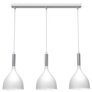 Lampa wisząca biały matowa-chromowana Noak 3xE27x15W Luminex 845691 Lampa wisząca biały matowa-chromowana Noak 3xE27x15W Luminex 845691