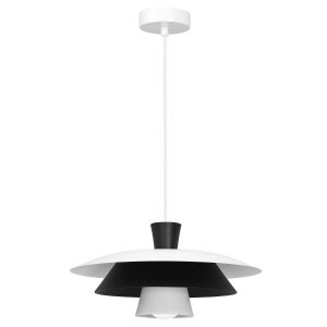 Lampa wisząca biały matowa-czarny mat Plato 1xE27x15W Luminex 846081 Lampa wisząca biały matowa-czarny mat Plato 1xE27x15W Luminex 846081