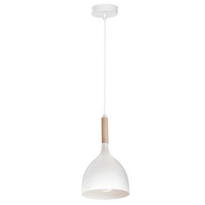 Lampa wisząca biały matowa-jasne drewno Noak wood 1xE27x15W Luminex 846077 Lampa wisząca biały matowa-jasne drewno Noak wood 1xE27x15W Luminex 846077