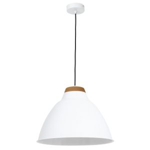 Lampa wisząca biały matowa-jasne drewno Skal 1xE27x15W Luminex 847958 Lampa wisząca biały matowa-jasne drewno Skal 1xE27x15W Luminex 847958