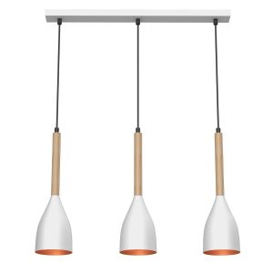 Lampa wisząca biały matowa-jasne drewno-złota Muza 3xE27x15W Luminex 846215 Lampa wisząca biały matowa-jasne drewno-złota Muza 3xE27x15W Luminex 846215