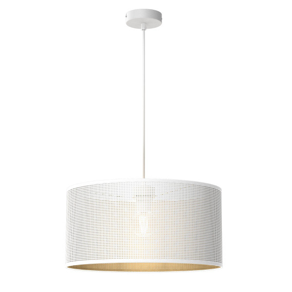 Lampa wisząca biały matowa-złota Loft shade 1xE27x15W Luminex 846291