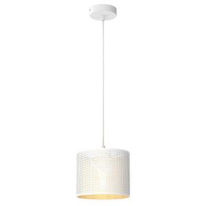 Lampa wisząca biały matowa-złota Loft shade 1xE27x15W Luminex 846238 Lampa wisząca biały matowa-złota Loft shade 1xE27x15W Luminex 846238