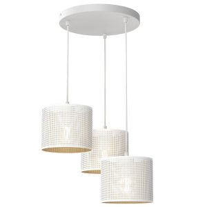Lampa wisząca biały matowa-złota Loft shade 3xE27x15W Luminex 846434 Lampa wisząca biały matowa-złota Loft shade 3xE27x15W Luminex 846434