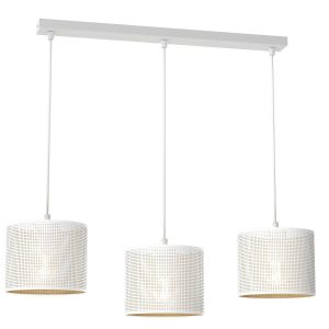 Lampa wisząca biały matowa-złota Loft shade 3xE27x15W Luminex 845197 Lampa wisząca biały matowa-złota Loft shade 3xE27x15W Luminex 845197