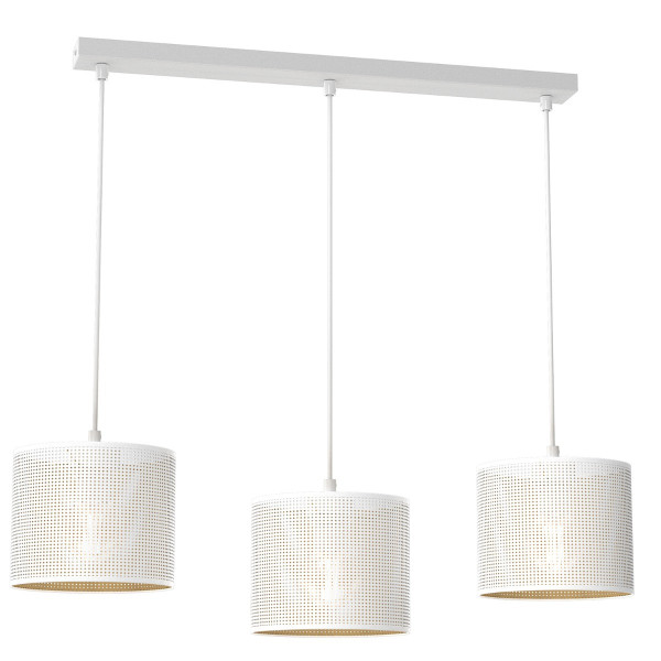 Lampa wisząca biały matowa-złota Loft shade 3xE27x15W Luminex 845197