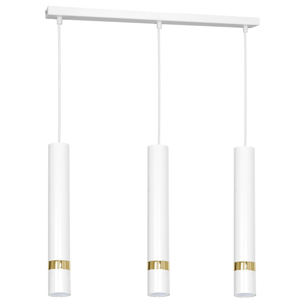 Lampa wisząca biały matowa-złota Reno 3xGU10x8W wym: 110x60x6 cm Luminex 846514