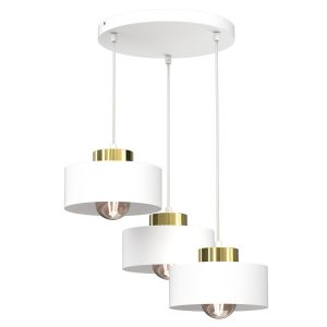 Lampa wisząca biały matowa-złoty połysk Marti 3xE27x15W Luminex 847300 Lampa wisząca biały matowa-złoty połysk Marti 3xE27x15W Luminex 847300