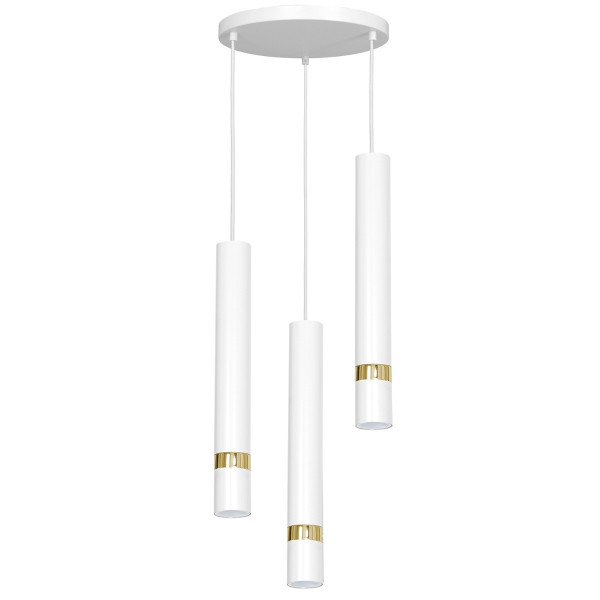 Lampa wisząca biały matowa-złoty połysk Reno 3xGU10x15W Luminex 845814